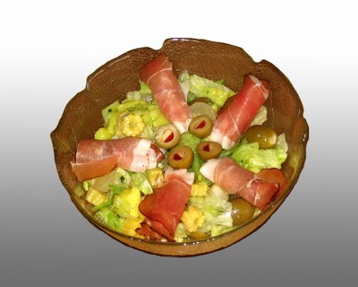 Eisbergsalat mit Schinkenspeck Rezept