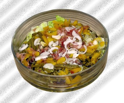 Fisolen-Paprika-Salat Rezept