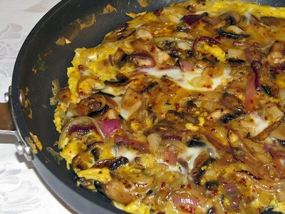 Champignon-Zwiebel-Omelett Rezept