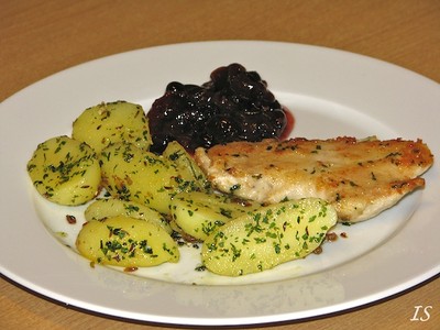 Hühnerschnitzel mit Cranberry-Chutney Rezept