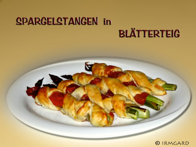 Spargelstangen in Blätterteig Rezept