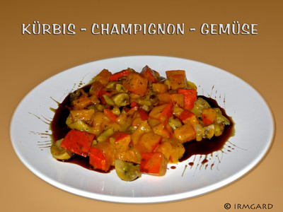 Kürbis-Champignon-Gemüse Rezept