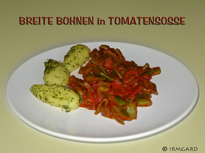 Breite Bohnen in Tomatensosse Rezept