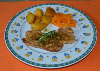 Thymian-Schnitzerl mit Kartoffeln Rezept