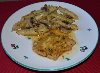 Putenfleisch mit Chamlignons-Penne Rezept