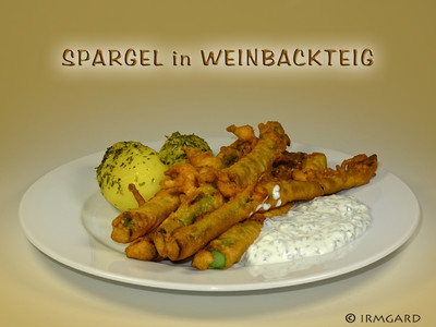 Grüner Spargel in Weinbackteig Rezept