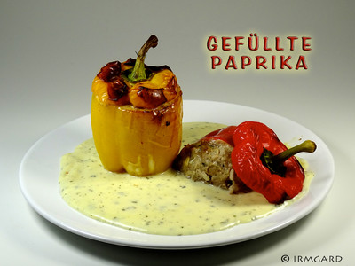 Gefüllte Paprika mit Käsesosse Rezept