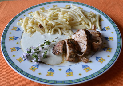 Schweinsfilet mit Käsesauce Rezept