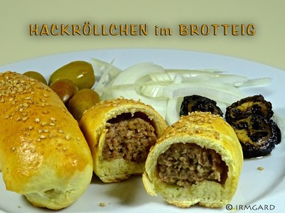 Hackröllchen im Brotteig Rezept