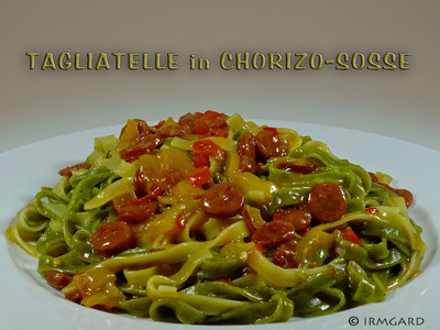 Tagliatelle in Chorizo-Sosse Rezept