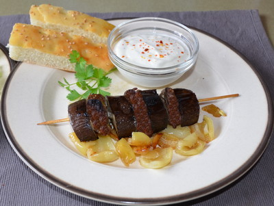 Rind-Melanzani-Kebabs Rezept