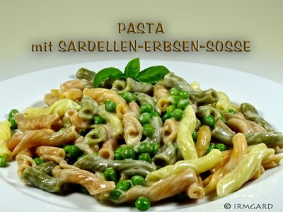 Pasta mit Sardellen-Erbsen-Sosse Rezept