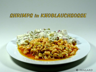 Shrimps in Knoblausosse Rezept