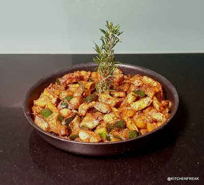 Puten Zucchini Pfanne mit Kartoffeln Rezept