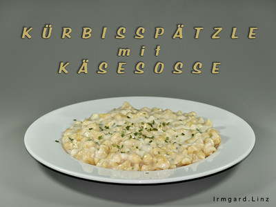 Kürbisspätzle mit Käsesosse Rezept