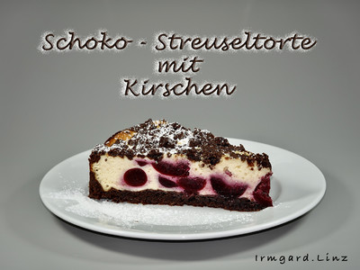 Schoko-Streuselkuchen mit Kirschen Rezept