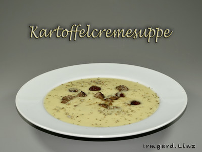 Kartoffelcremesuppe mit Pilzen Rezept