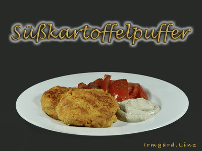 Süßkartoffelpuffer mit Kernöldip Rezept
