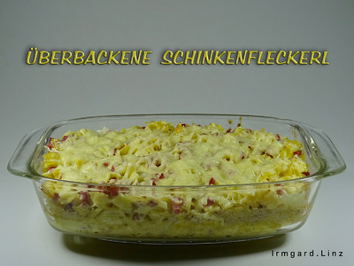 Überbackene Schinkenfleckerl Rezept