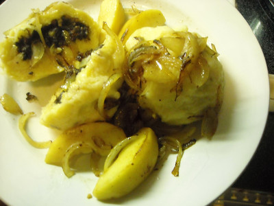 Blutwurstknödel mit Äpfel Rezept