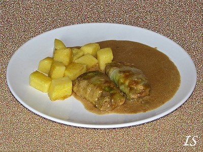 Krautrouladen mit Polentawürfel Rezept