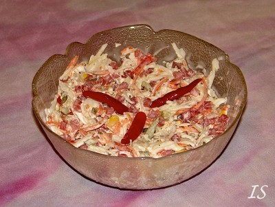 Weißkrautsalat mit Schinken Rezept