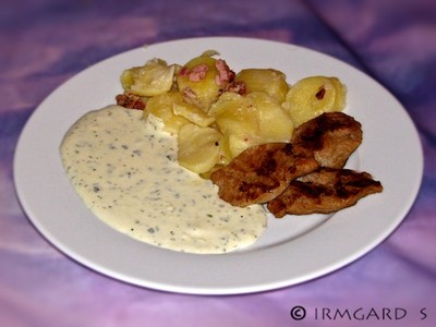 Sojamedaillons mit Knoblauchsosse Rezept