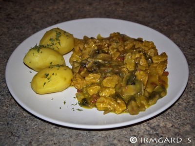 Sojaschnetzel in Safransauce Rezept