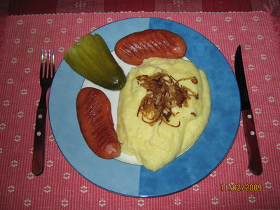 Gebratene Knacker &amp; Erdäpfelpüree Rezept