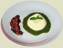 Basilikum-Panna-Cotta mit Tomatenragout Rezept