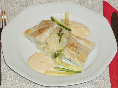 Dorschfilet auf Zucchinirisotto Rezept