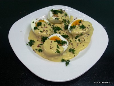 Eier in Sahne Senfsauce Rezept