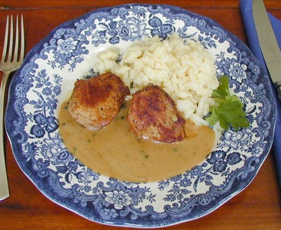 Schweinsfischerl in Pfefferrahmsauce Rezept