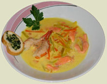 Gemüsesuppe mit Fisch Rezept