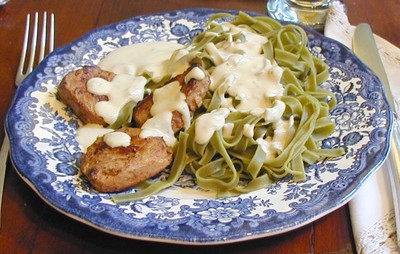 Schweinsfischerl mit Gorgonzolasauce Rezept