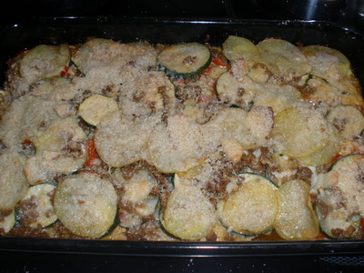 Erdäpfel - Zucchini Auflauf mit Faschiertem Rezept