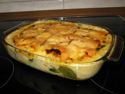 Kartoffelgratin mit Gemüse und Spinat Rezept