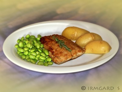 Welsfilet mit Edamame und Kartoffeln Rezept