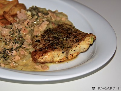 Welsfilet in Most-Schinken-Sosse Rezept