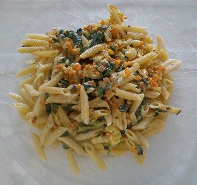 Penne mit Blattspinat Rezept