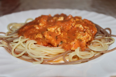 Spaghetti mit Pouletpasta Rezept