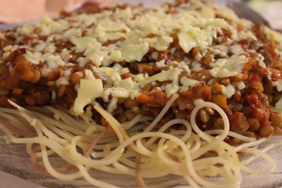 Spaghetti mit Linsenbolognese Rezept