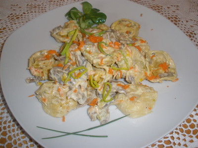 Tortellini in Champignon - Lauch - Soße Rezept