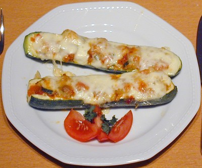 Vegetarische Zucchinischiffchen Rezept