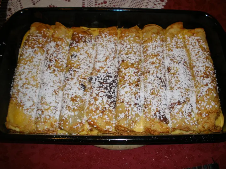 Überbackene Topfenpalatschinken 