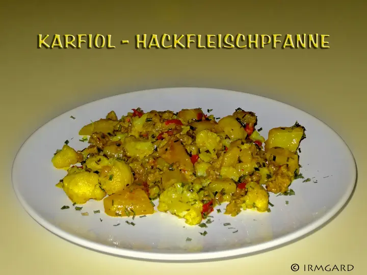 Karfiol-Hackfleisch-Pfanne