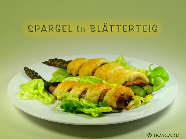 Spargel in Blätterteig
