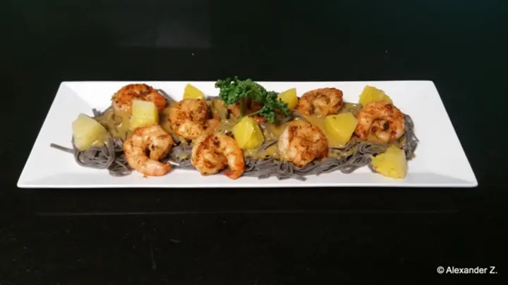 Garnelen in Currysouce