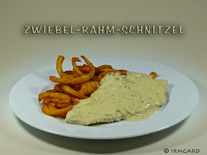 Zwiebel-Rahm-Schnitzel