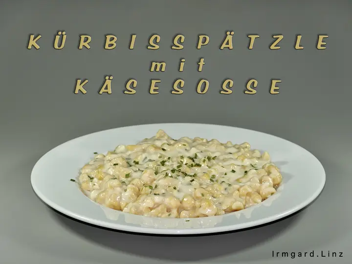 Kürbisspätzle mit Käsesosse